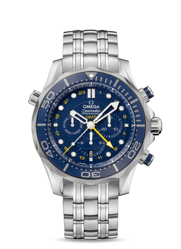 Omega Seamaster Diver 300M Co-Axial 44 GMT Chronograph Stainless Steel / Blue / Bracelet